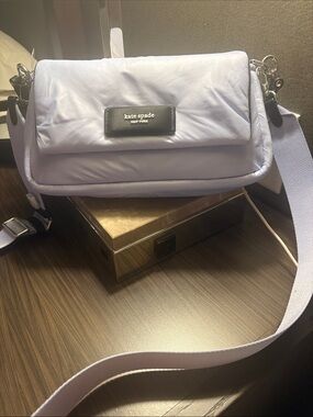 kate spade Lavender Quilted Shoulder Bag with Wide Strap